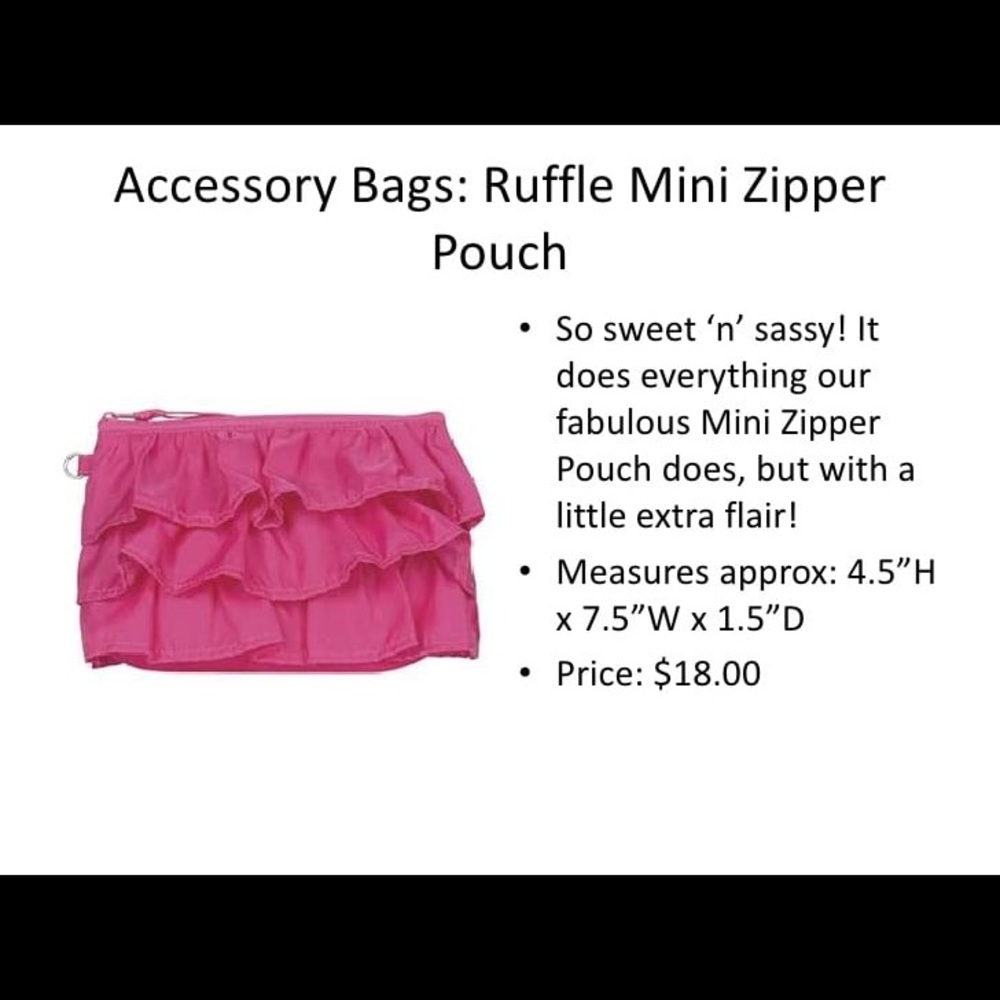 Thirty-one Mini Pink Ruffle Zipper Pouch - Picture 2 of 8